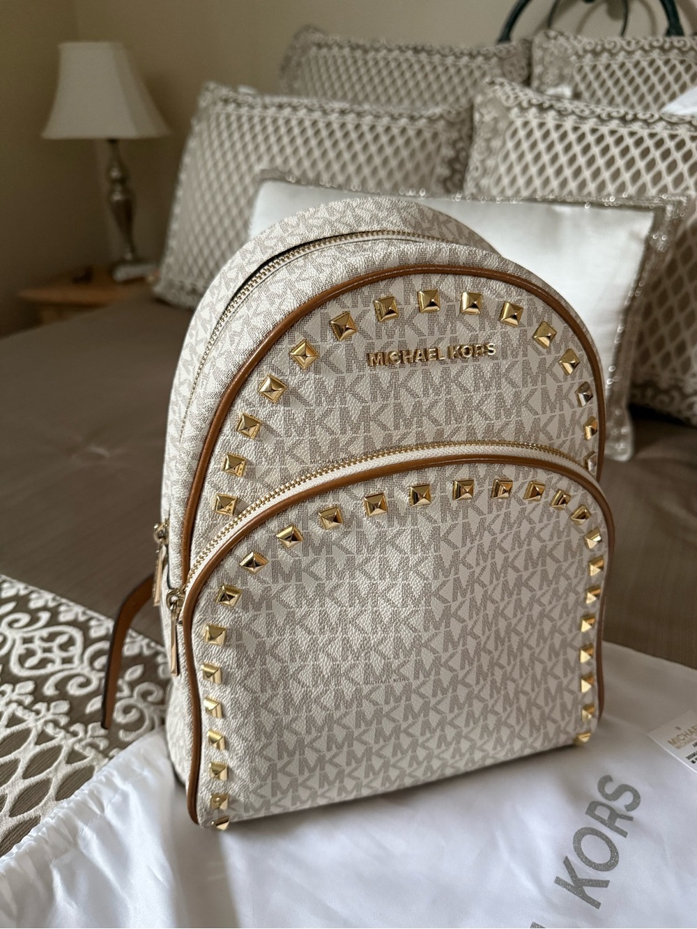 Michael Kors - Abbey Large Logo/Stud Backpack